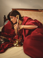 Handwoven Burgundy Rouge Silk Saree