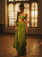 Handwoven Pear Green Silk Saree