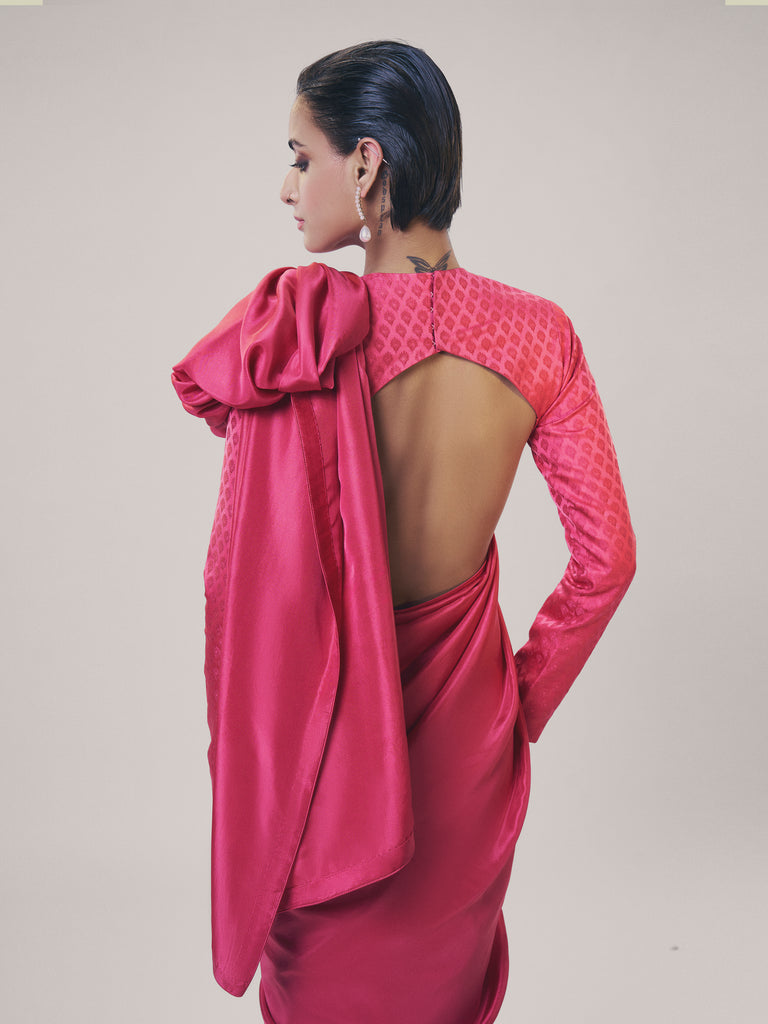 Handwoven Flamingo Pink Saree