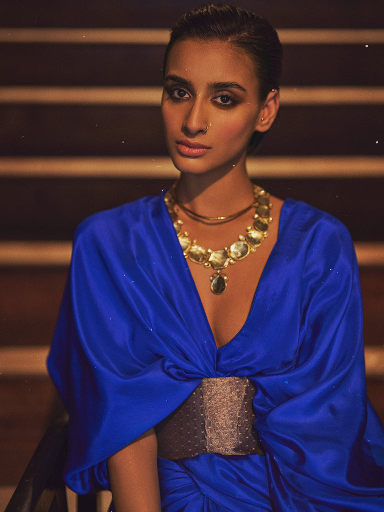 Handwoven Ultramarine Blue Silk Saree