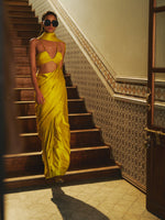 Handwoven Citrine Yellow Silk Sarees