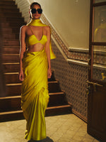 Handwoven Citrine Yellow Silk Sarees