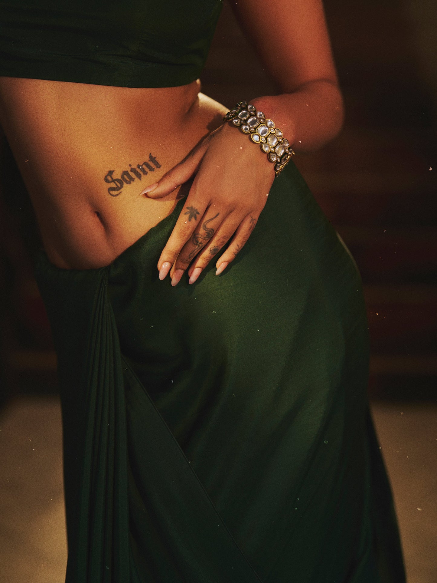 Handwoven Hunter Green Silk Saree