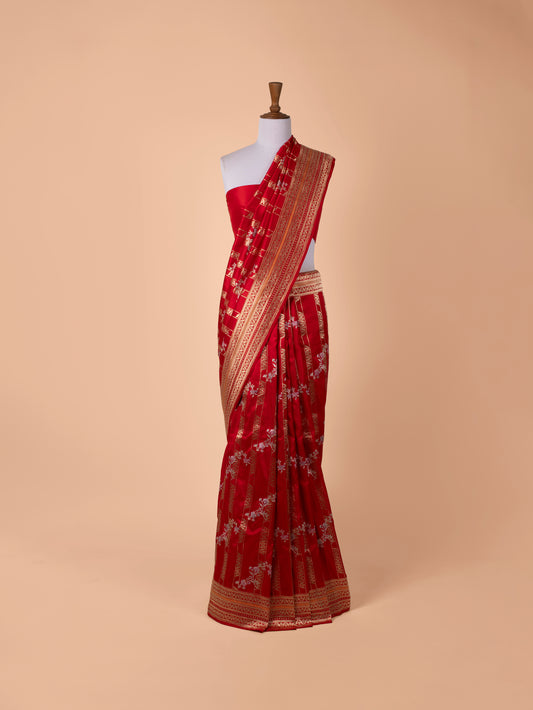 Handwoven Red Silk Saree