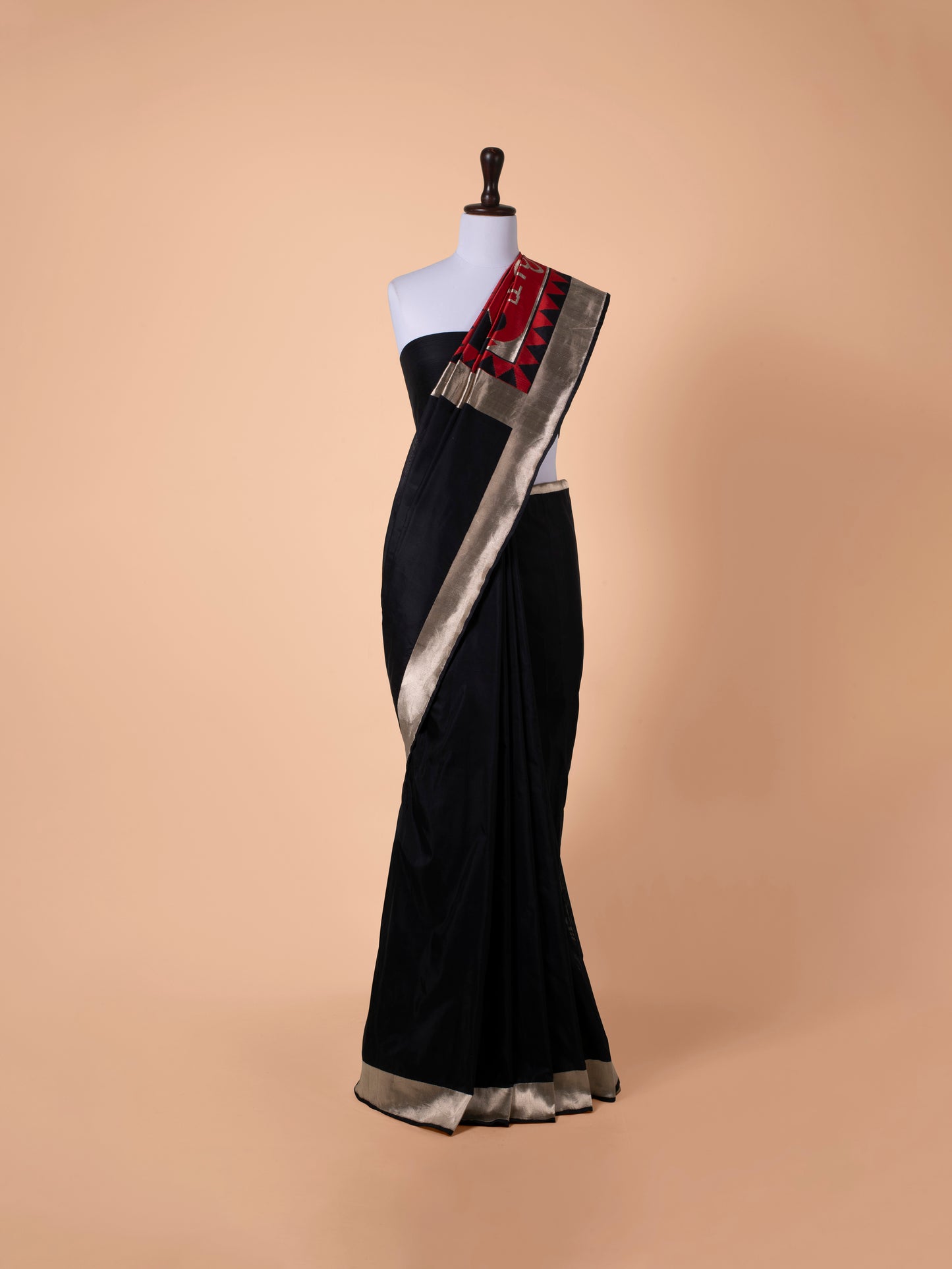 Handwoven Black Silk Saree