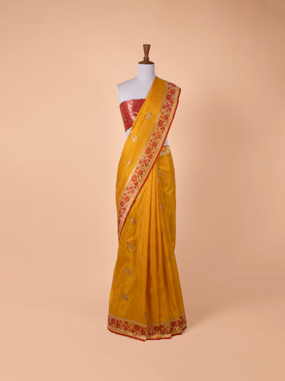 Handwoven Mustard Silk Saree