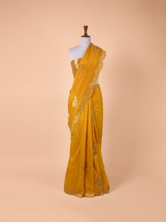 Handwoven Mustard Silk Saree