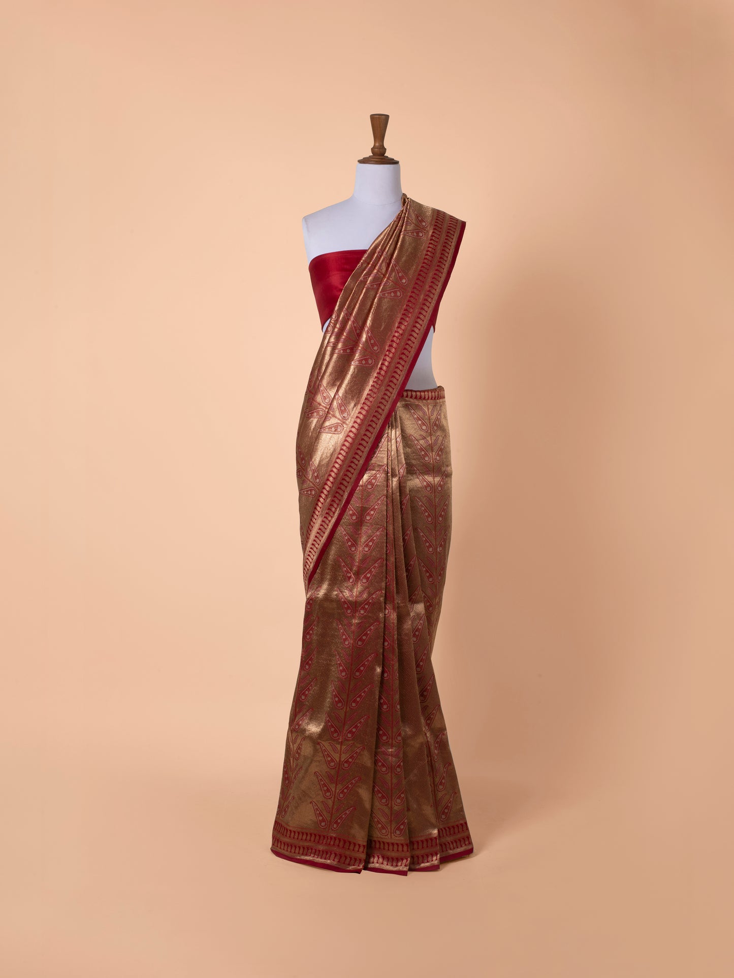 Handwoven Maroon Silk Saree