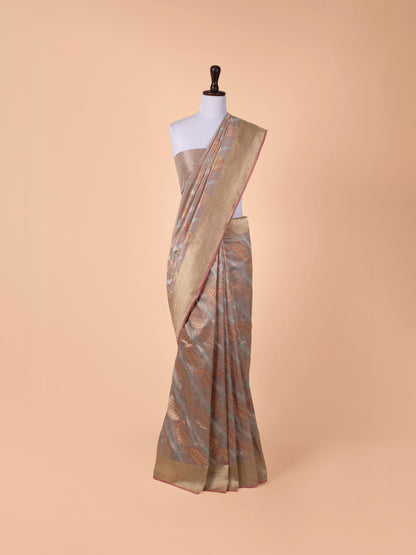 Handwoven Beige Silk Saree