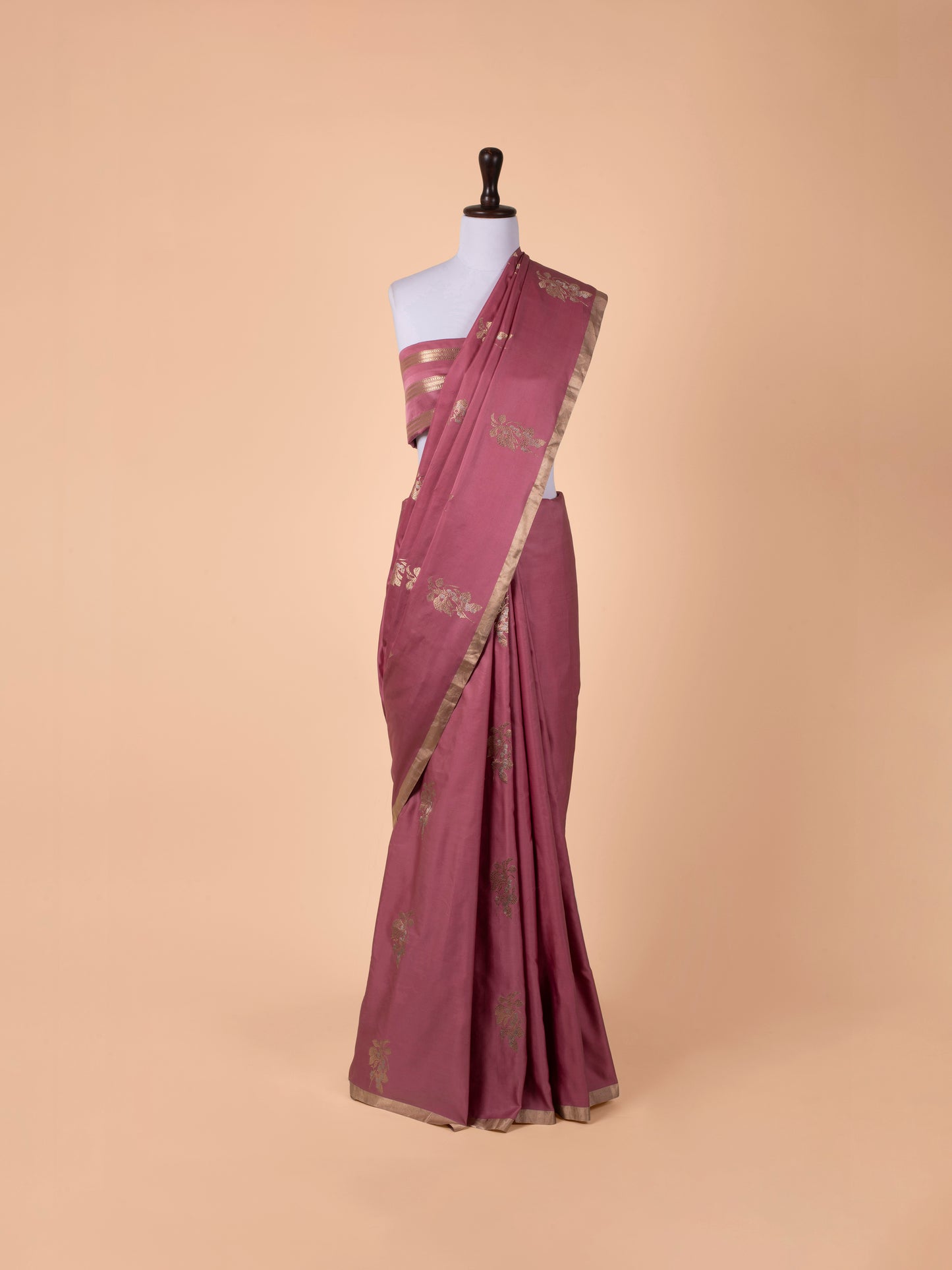 Handwoven Pink Satin Silk Saree