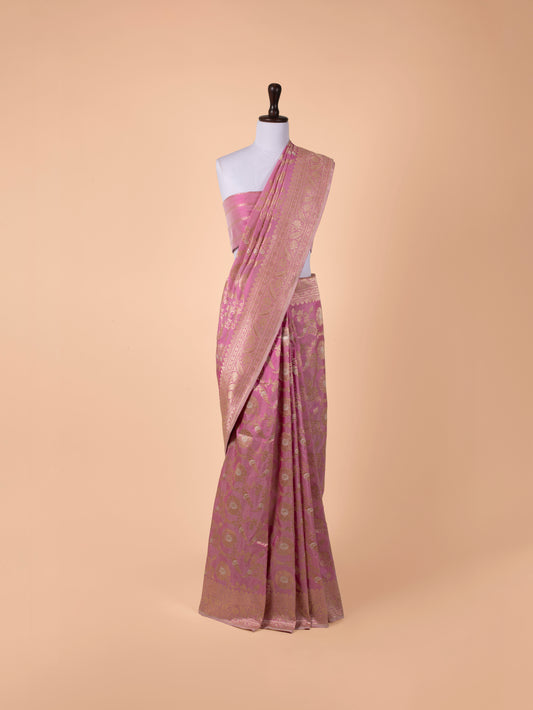 Handwoven Pink Silk Saree