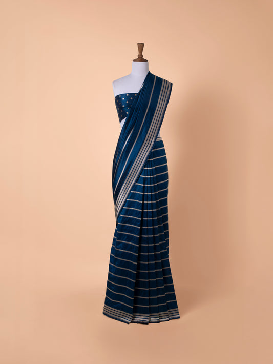 Handwoven Blue Silk Saree