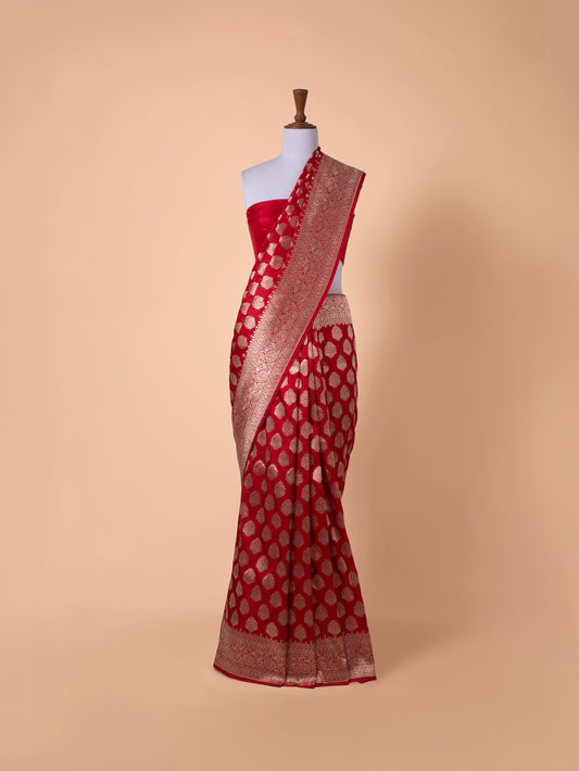 Handwoven Red Silk Saree