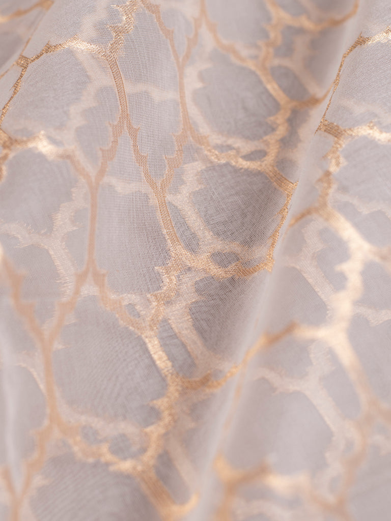Handwoven White Organza Blouse Fabric