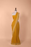 Handwoven Mustard Georgette Saree