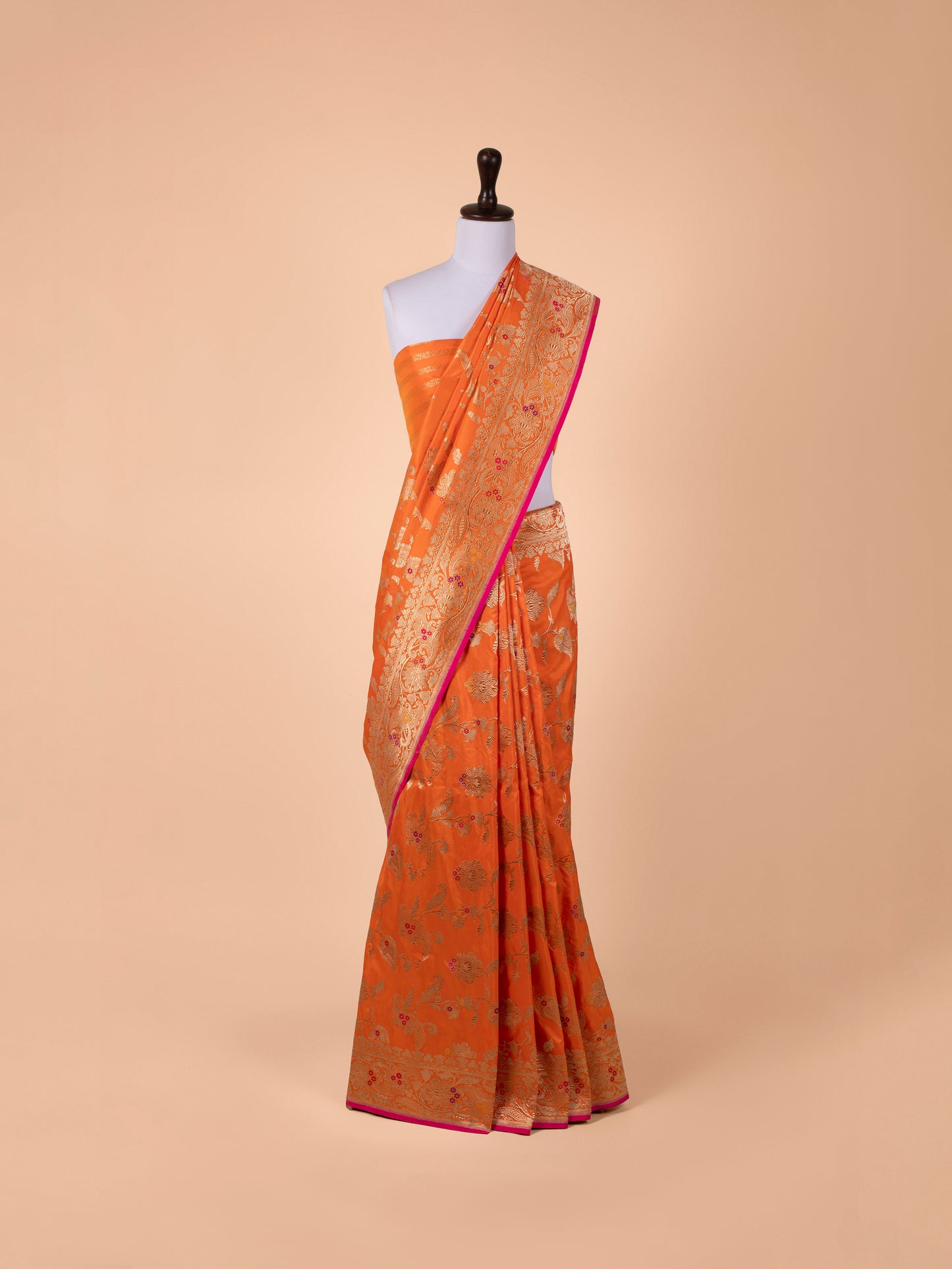 Handwoven Orange Silk Saree