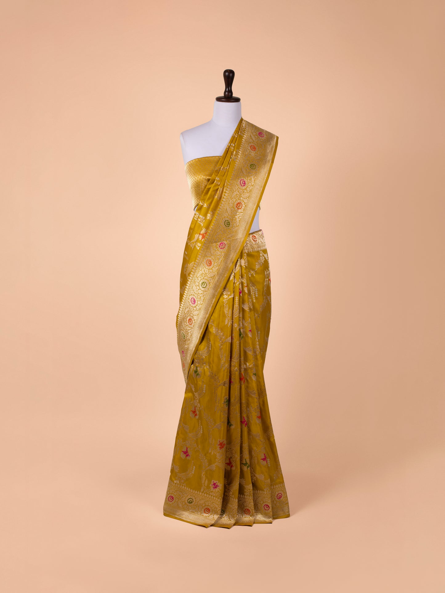 Handwoven Mustard Silk Saree