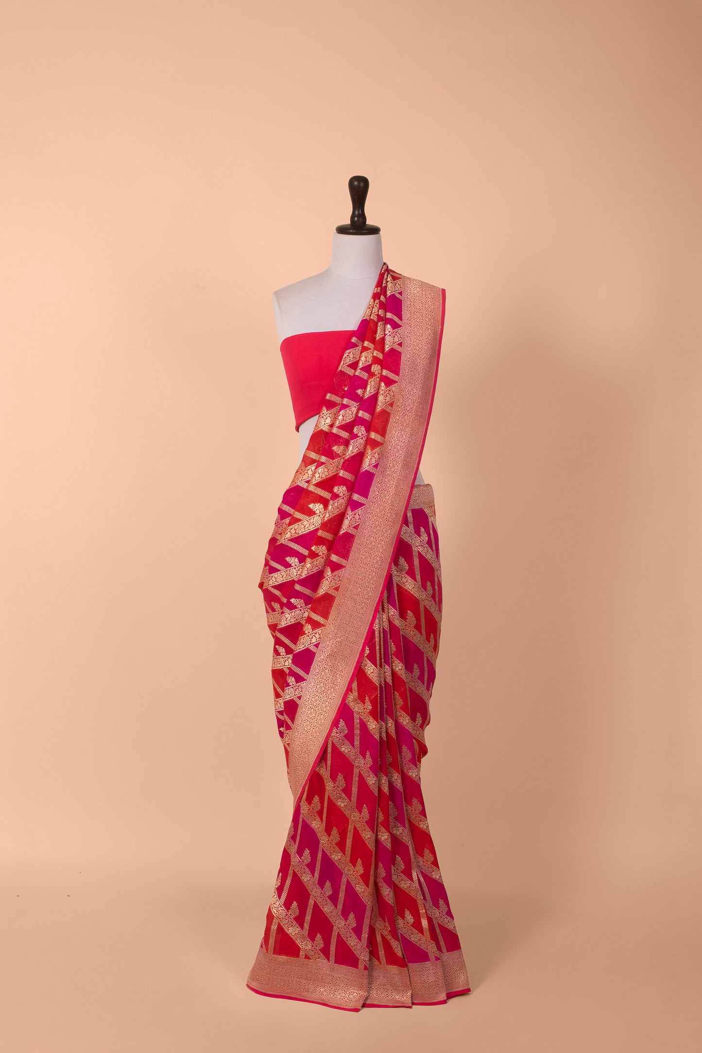 Handwoven Multicolor Georgette Saree