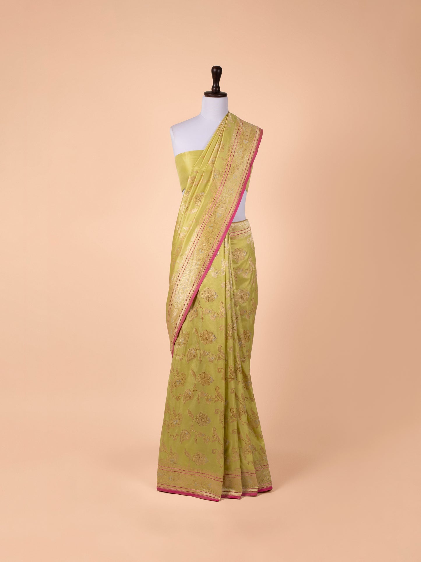 Handwoven Pista Green Silk Saree