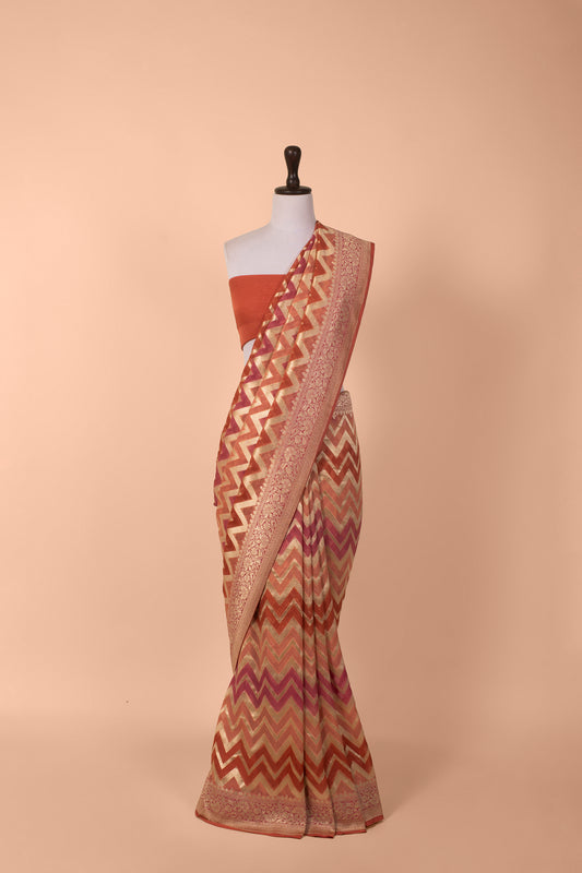 Handwoven Multicolor Georgette Saree