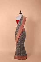 Handwoven Grey Georgette Saree