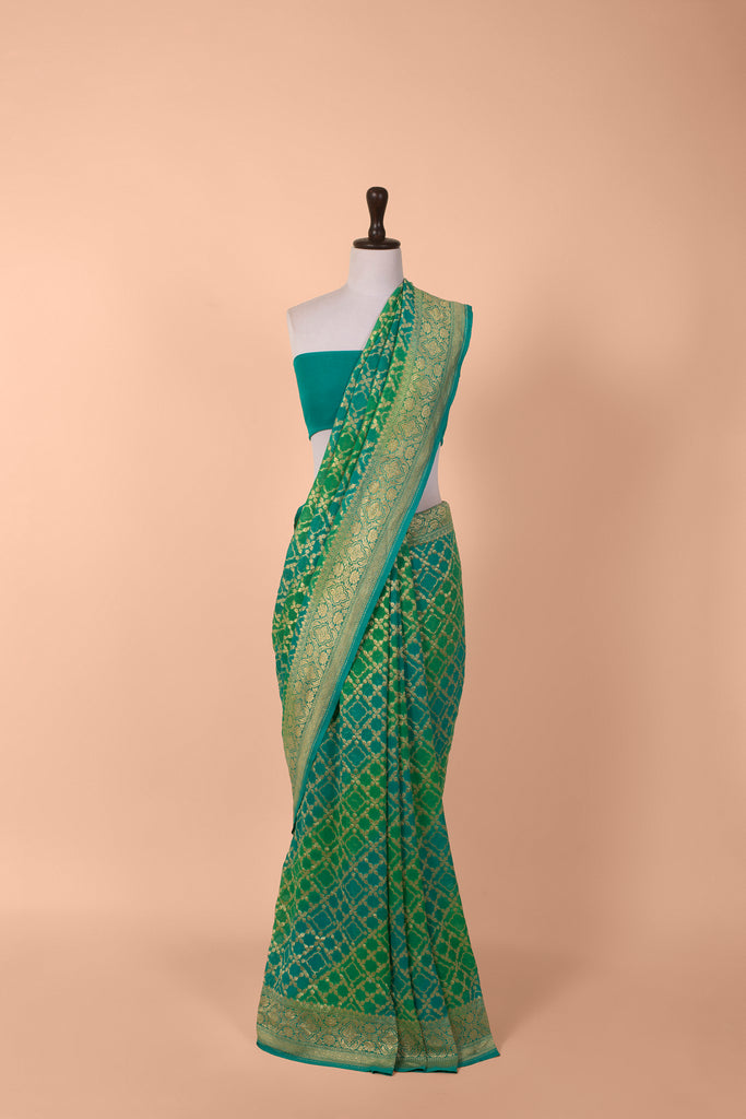 Handwoven Green Georgette Saree