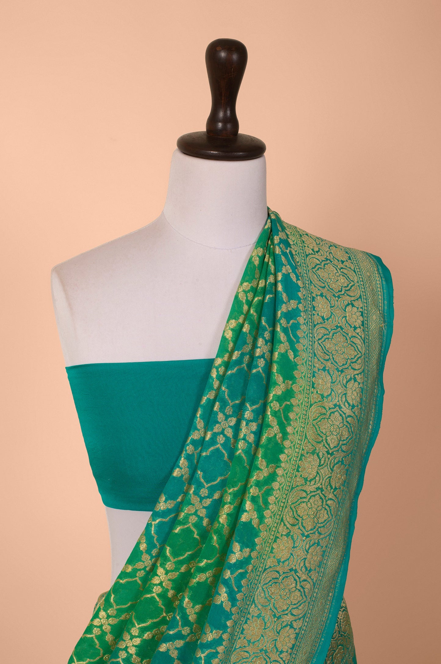 Handwoven Green Georgette Saree