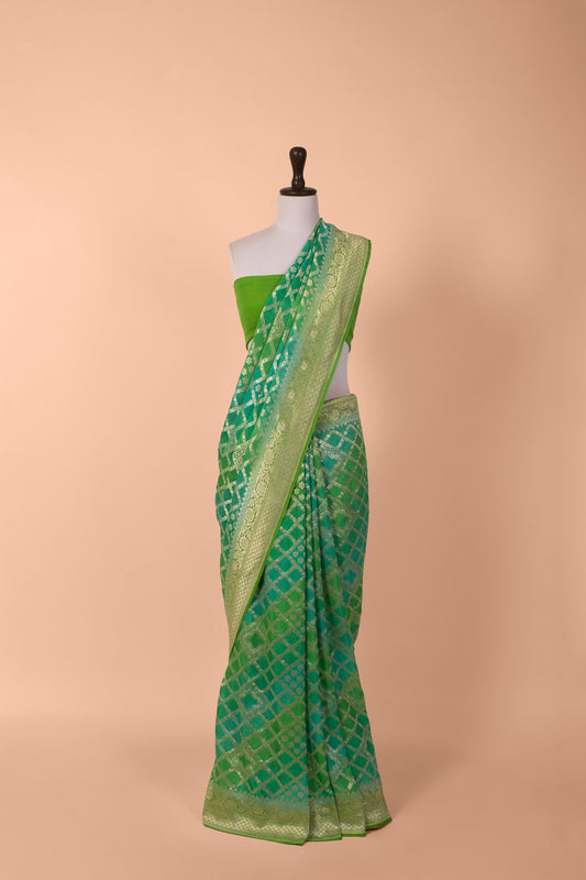 Handwoven Green Georgette Saree