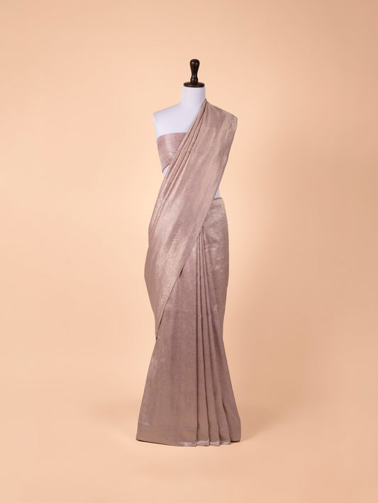 Handwoven Beige Silk Saree