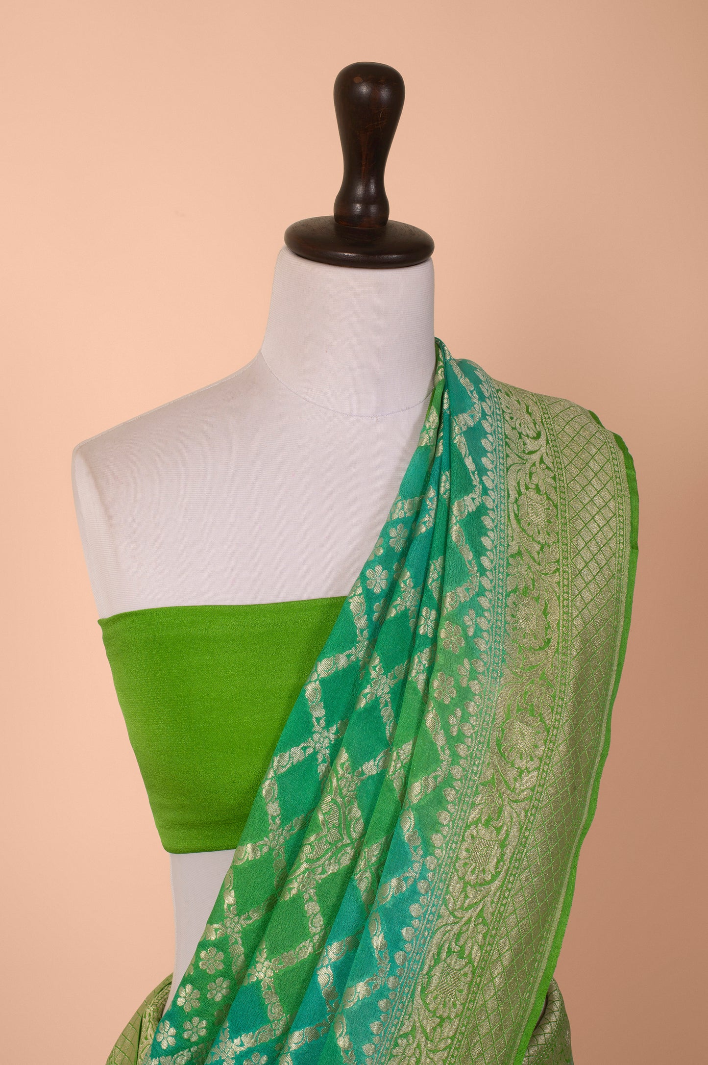 Handwoven Green Georgette Saree