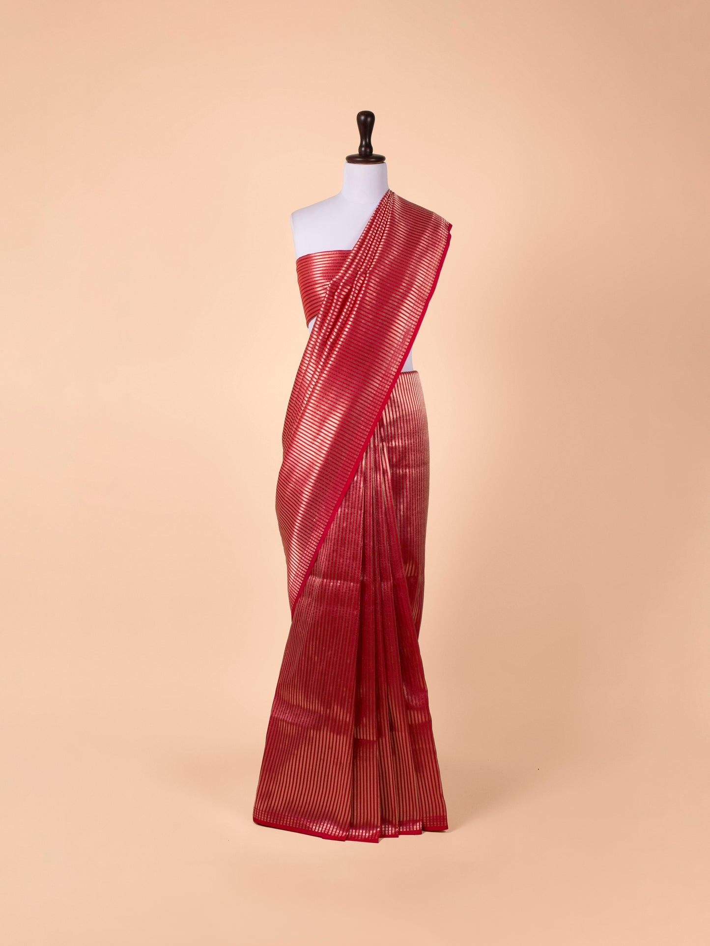 Handwoven Red  Silk Saree