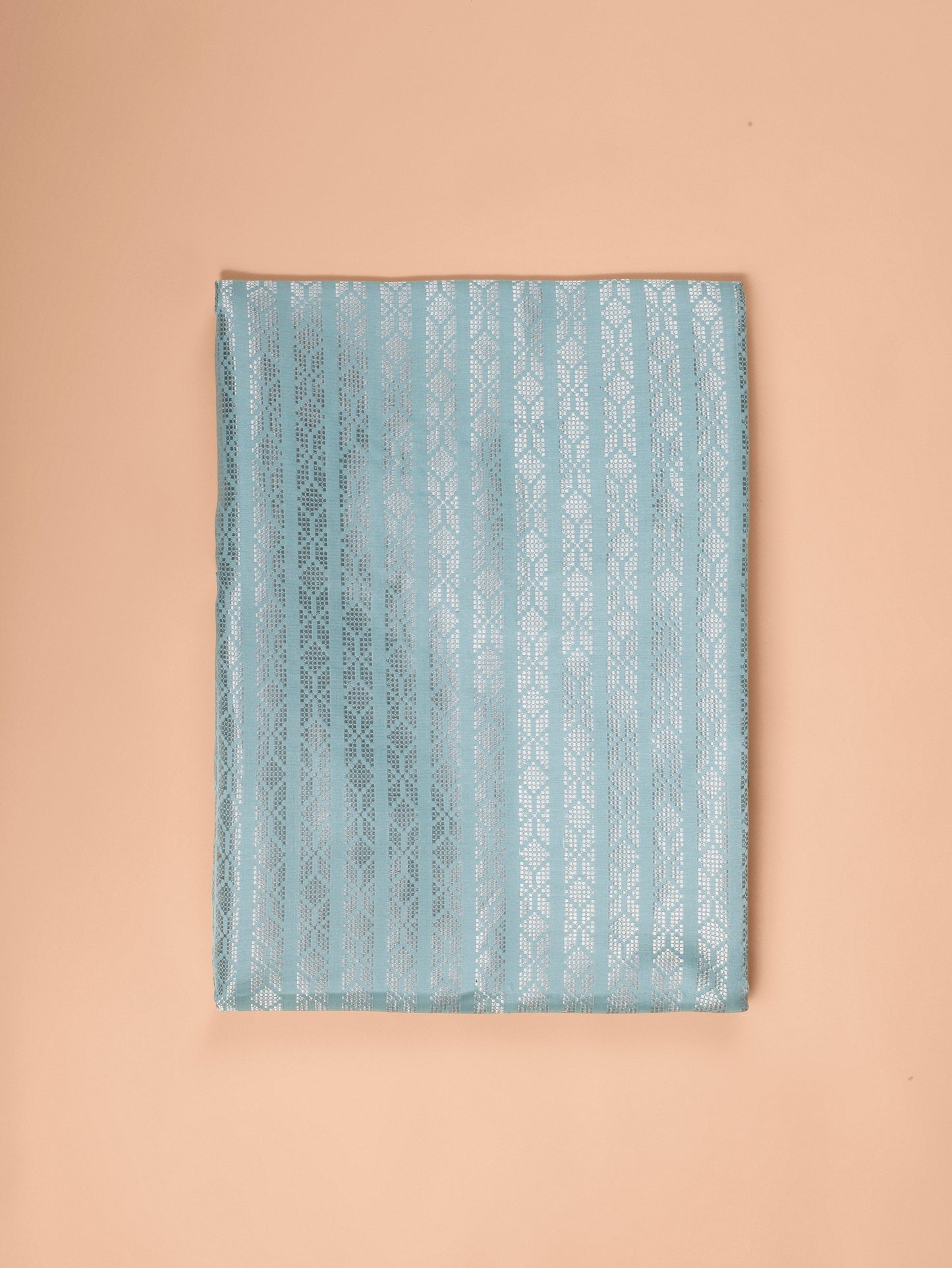 Handwoven Turquoise Blue Silk Fabric