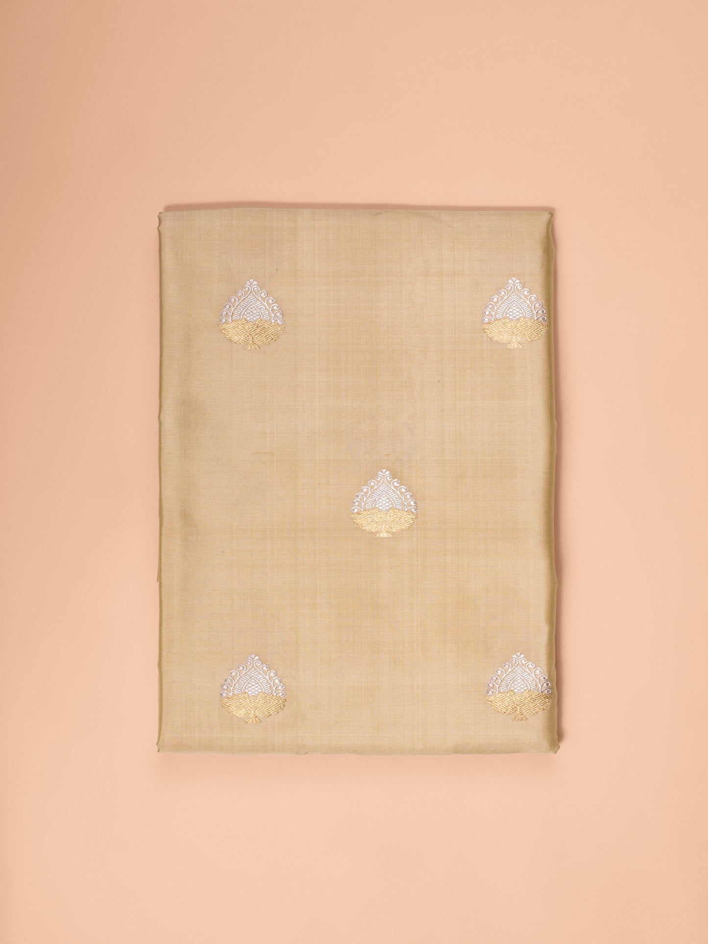 Handwoven Beige Silk Fabric