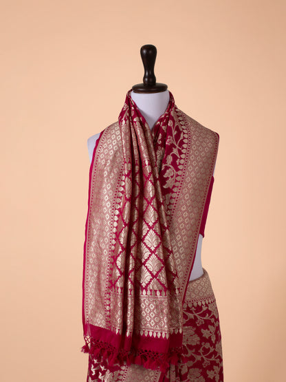 Handwoven Rani Pink Georgette Saree