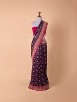 Handwoven Purple Georgette Saree