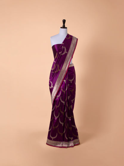 Handwoven Magenta Silk Saree