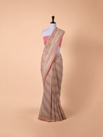 Handwoven Peach Georgette Saree