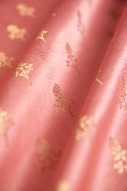 Handwoven Pink Satin Silk Fabric
