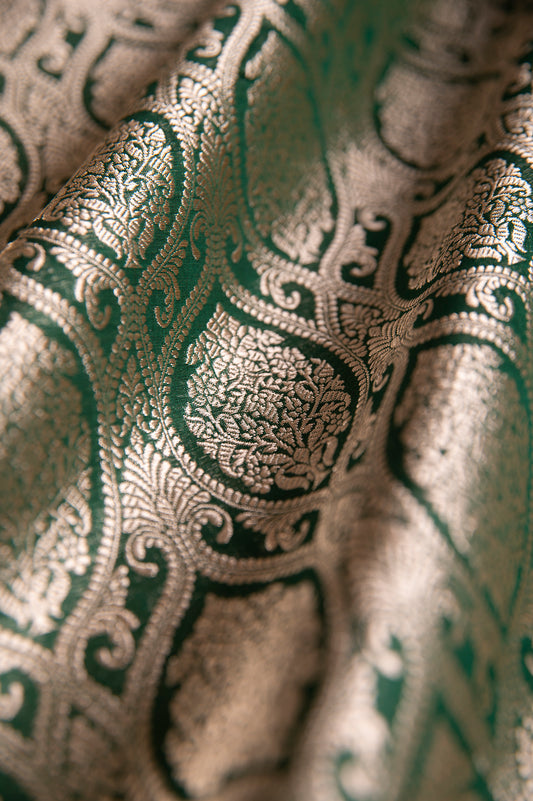 Handwoven Green Silk Fabric