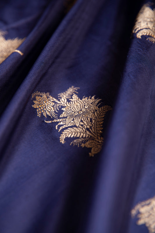 Handwoven Blue Silk Fabric