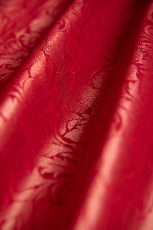 Handwoven Red Silk Fabric