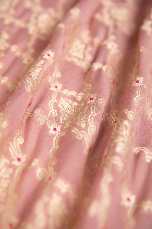 Handwoven Pink Georgette Fabric