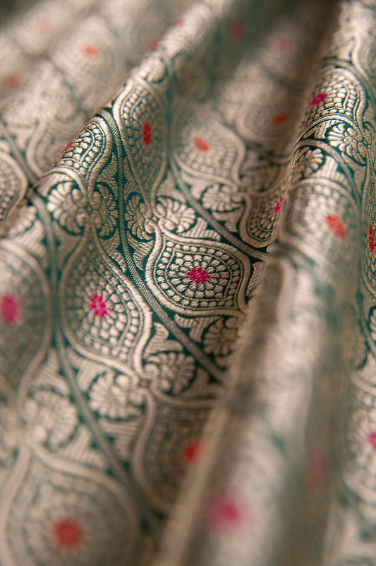 Handwoven Green Silk Fabric