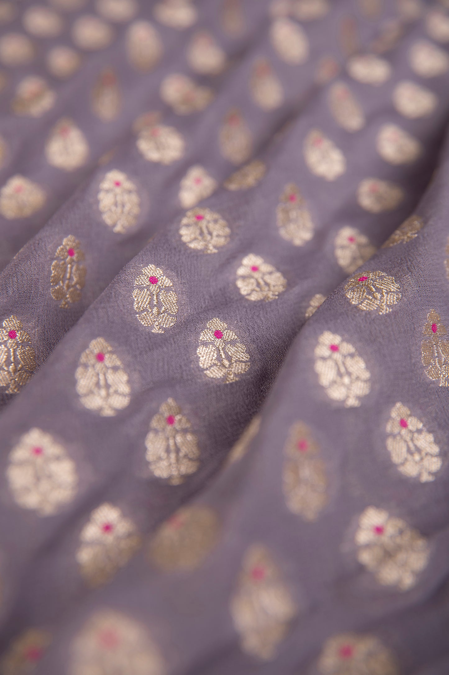 Handwoven Grey Georgette Fabric