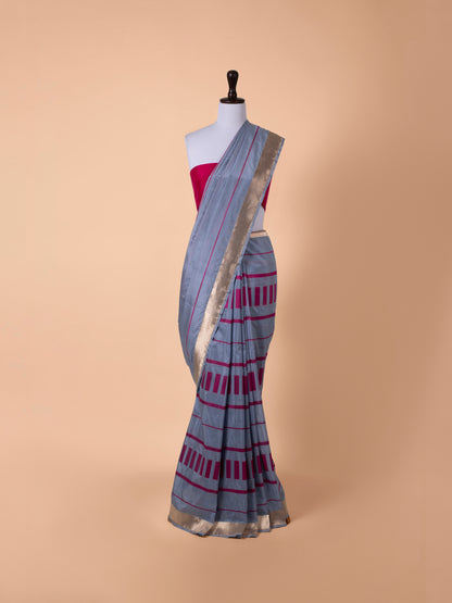 Handwoven Blue Silk Saree