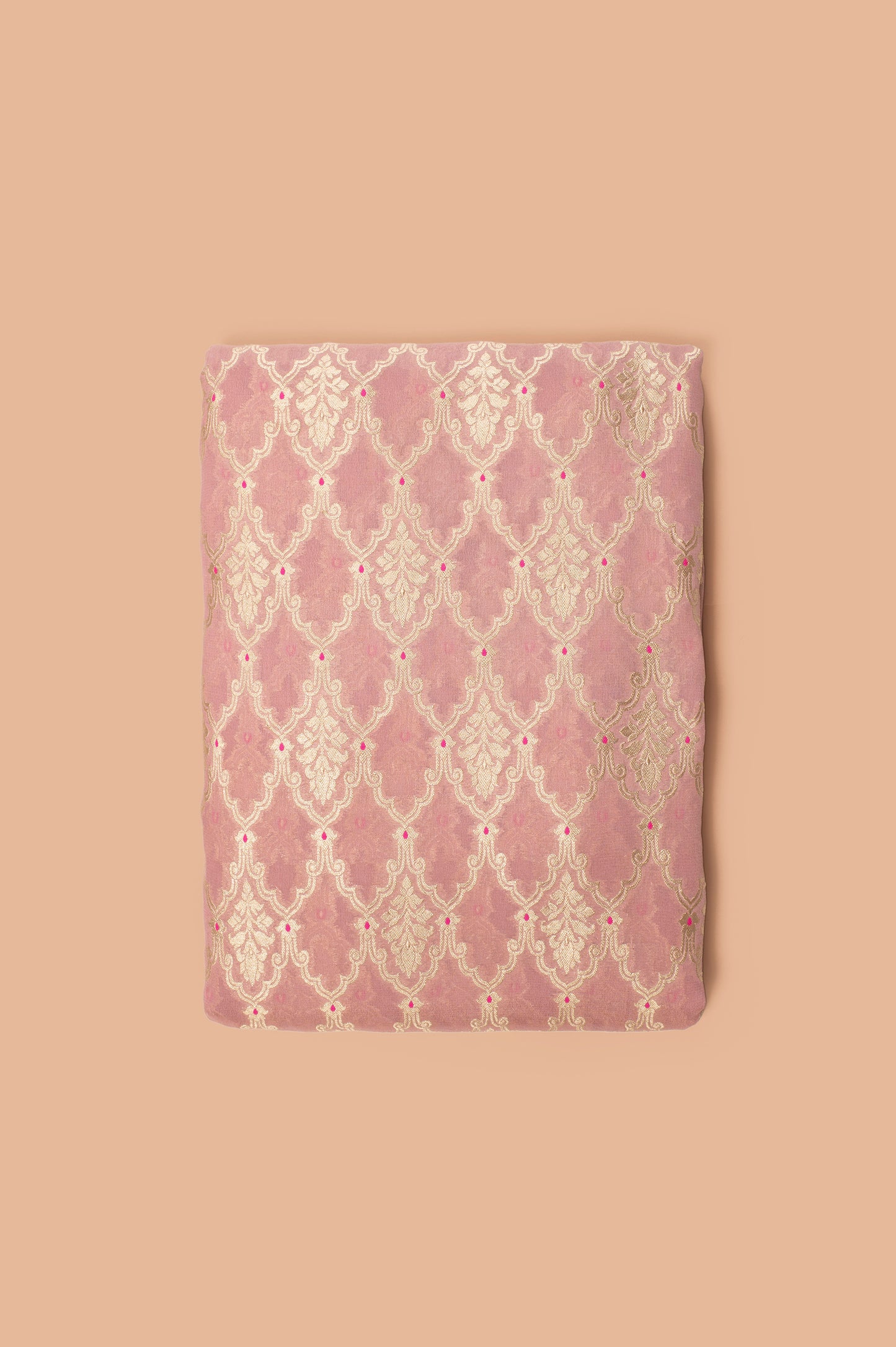 Handwoven Pink Georgette Fabric