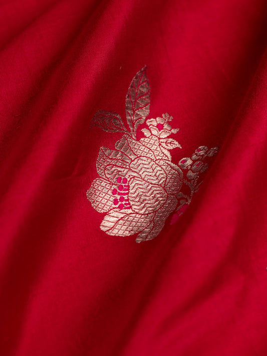 Handwoven Red Silk Fabric