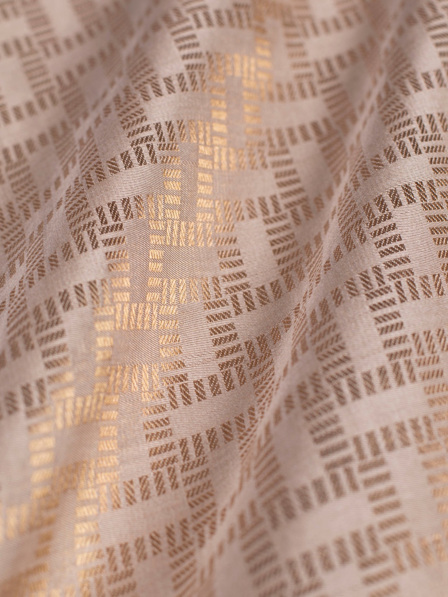 Handwoven Beige Silk Fabric