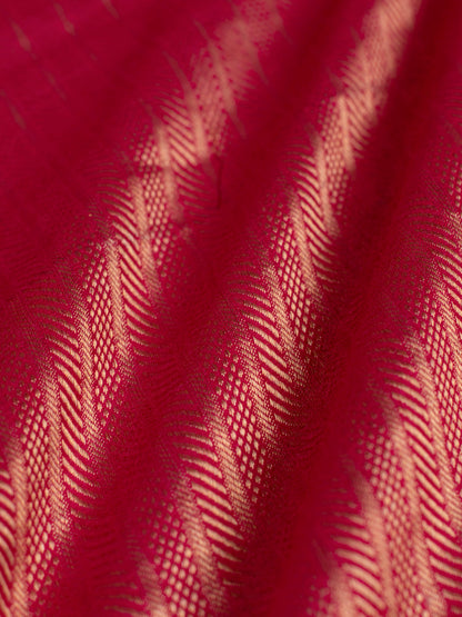 Handwoven Red Tussar Fabric