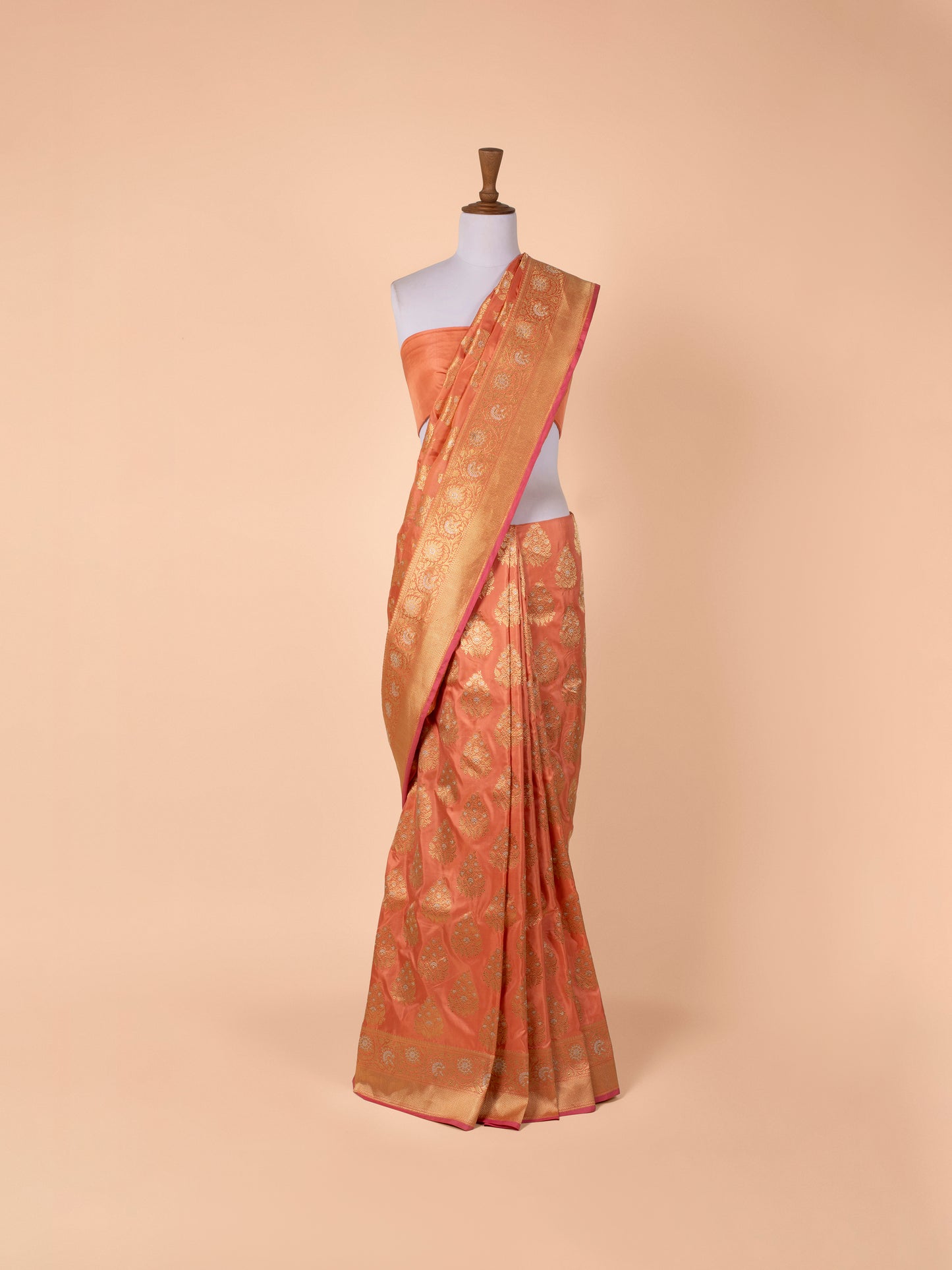 Handwoven Orange Silk Saree